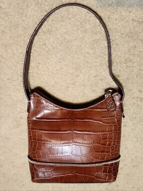 Tommy Hilfiger Tan Croc Handbag Small